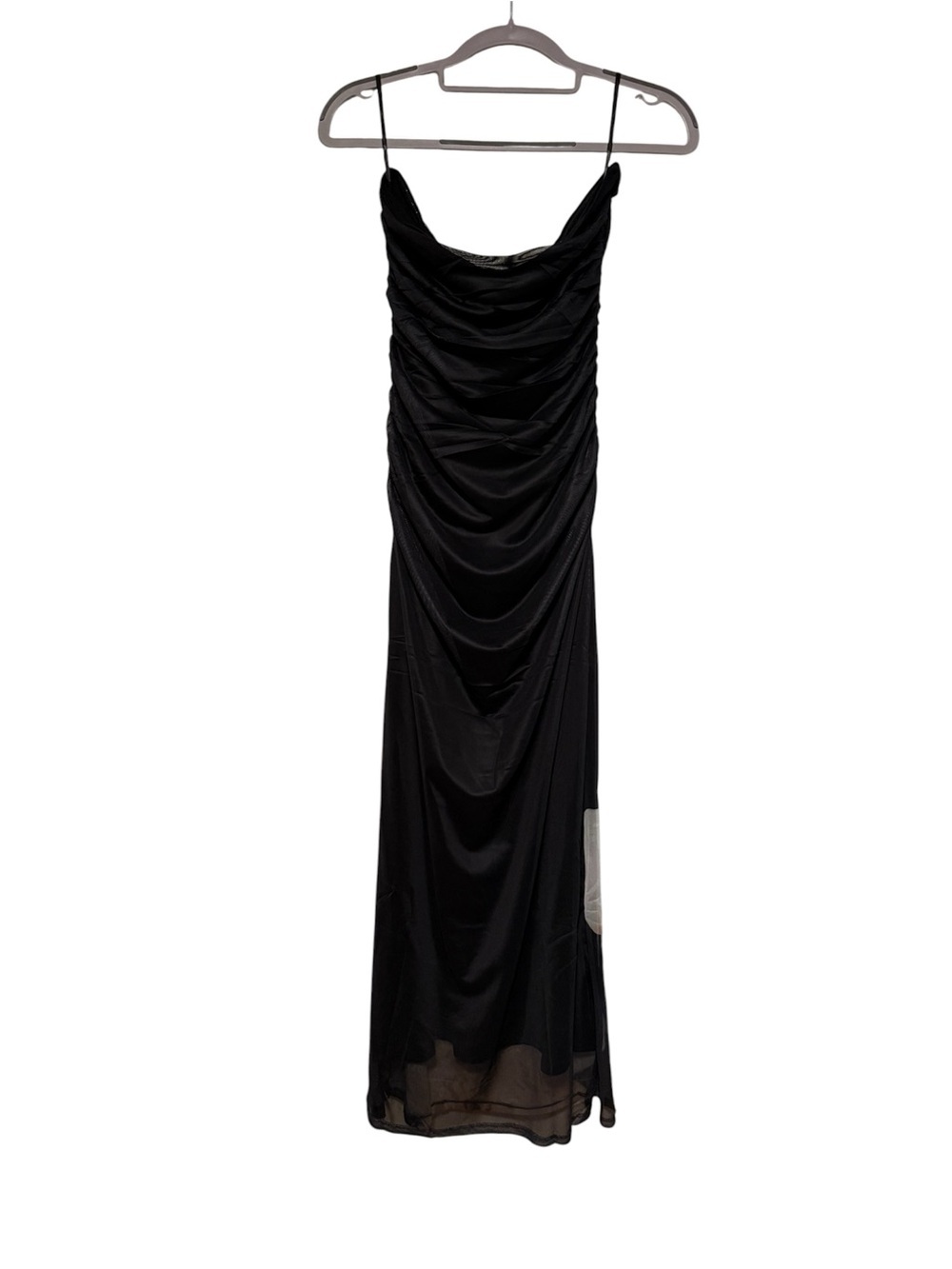Commense Black Strapless Maxi Dress with Cream & Tan Floral Print - Picture 3 of 3